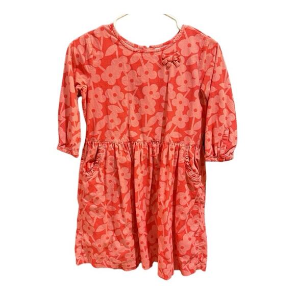 Hanna Andersson Dress Pockets Corduroy Floral Zipper 100% Cotton Size 150cm 12Y - Picture 1 of 6